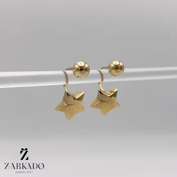 گوشواره ژاکت طلا طرح ستاره کد E17129