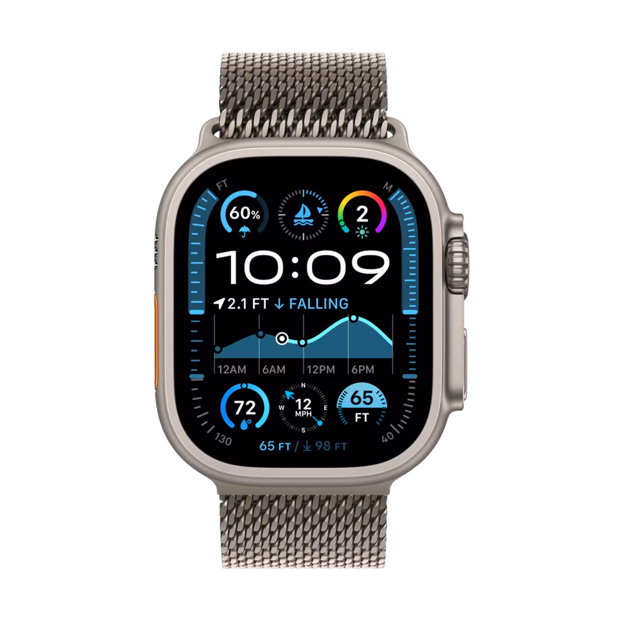 اپل واچ اولترا نسل 2 تیتانیومی نچرال با بند میلانس مدل 2024