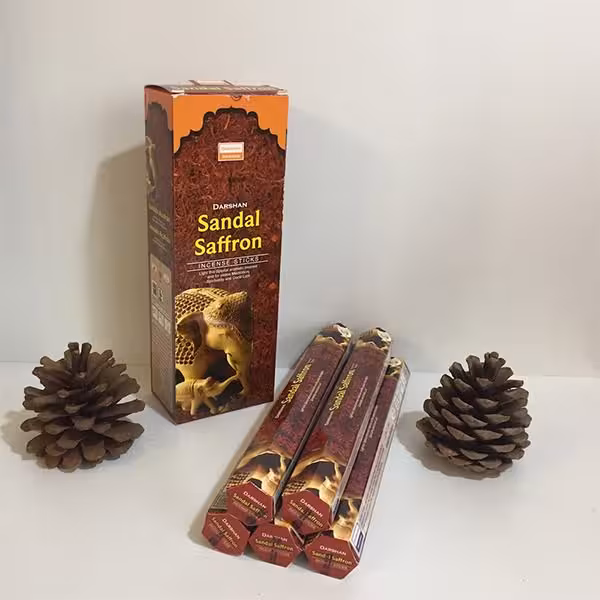 عود شاخه ای صندل زعفران دارشان Darshan Sandal Saffron Incense Stick