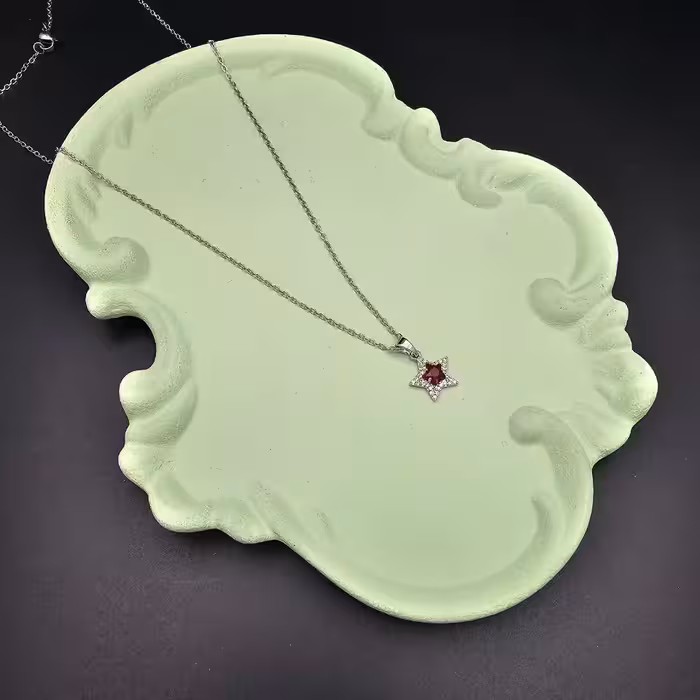 گردنبند جواهری زنانه طرح ستاره کریستالی