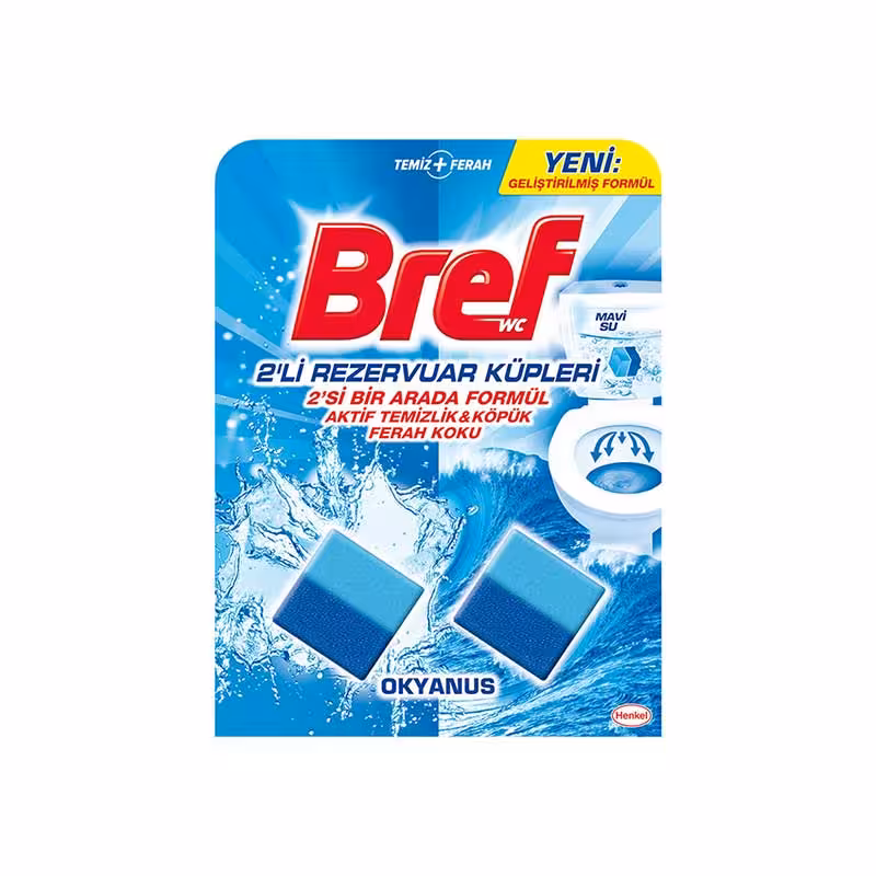 قرص توالت فرنگی مکعبی دوتایی برف Bref رایحه اقیانوس