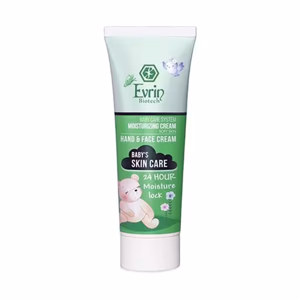 کرم مرطوب کننده دست و صورت کودک پوست چرب اورین 75 میلی لیتر | Evrin Baby Hand And Face Moisturizing Cream 75ml