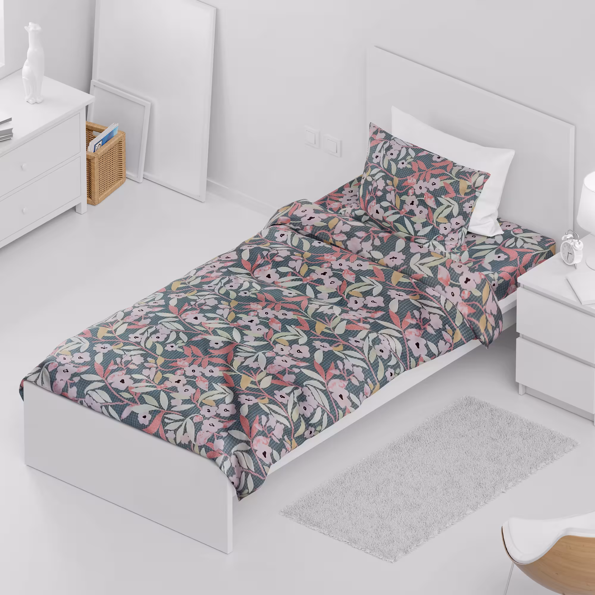 سرویس ملحفه چیداری مدل فرشته یک نفره سه تکه 90×200