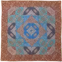 رومیزی مربع ترمه طرح چهل تکه کد TRM143