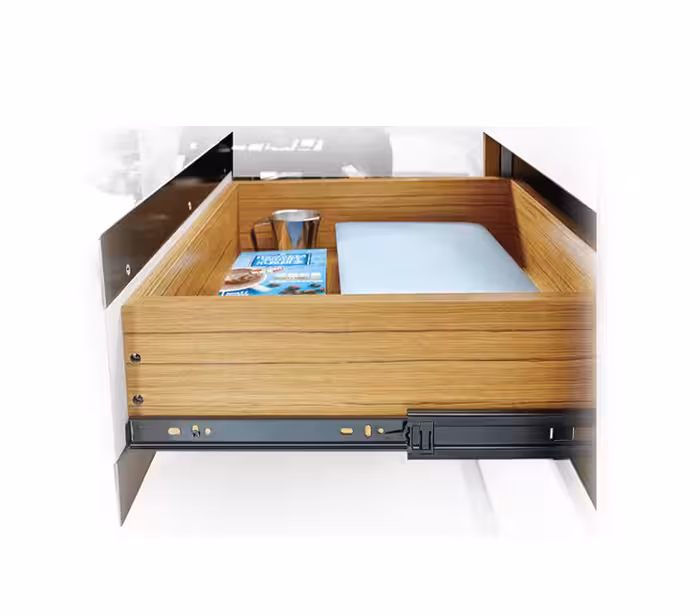 ریل ساچمه ای 3 تکه تلسکوپی 45 کیلوگرمی ساده مشکی عمق 35 فانتونی کد B342