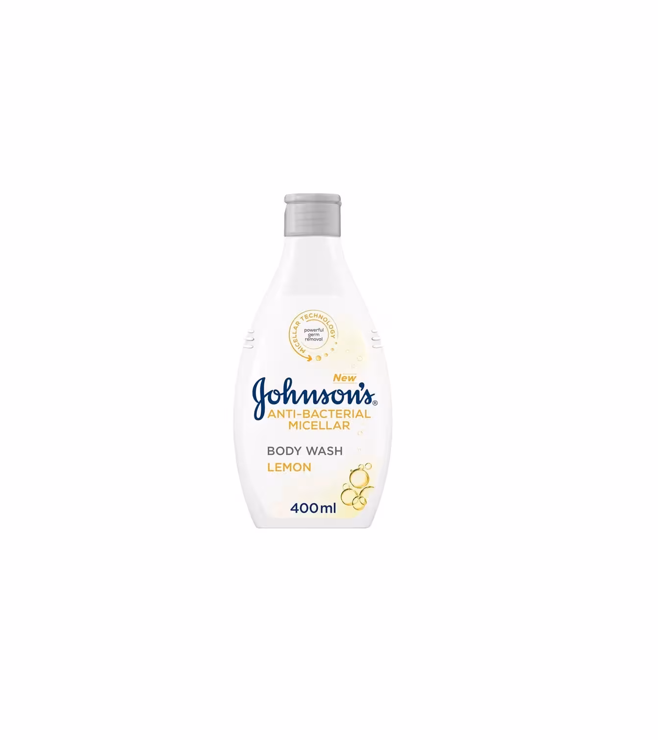 شامپو بدن آنتی باکتریال جانسون JOHNSONS مدل MICELLAR با رایحه لیمو حجم 400 میل