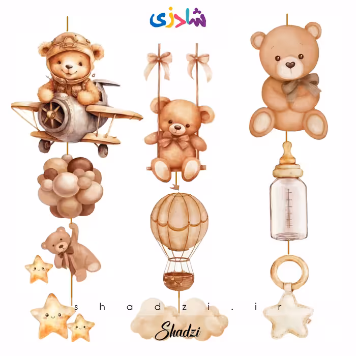 آویز کاغذی خرسی