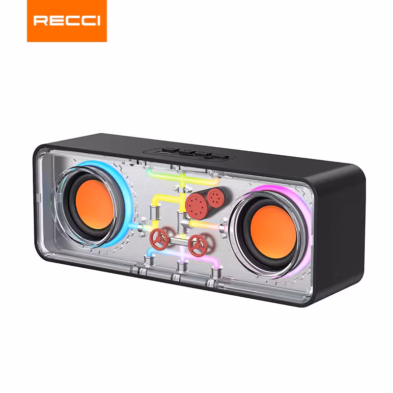 اسپیکر بلوتوثی قابل حمل RSK-W38 رسی (Recci RSK-W38 Space Station Series RGB LED Lighted Bluetooth Speaker)