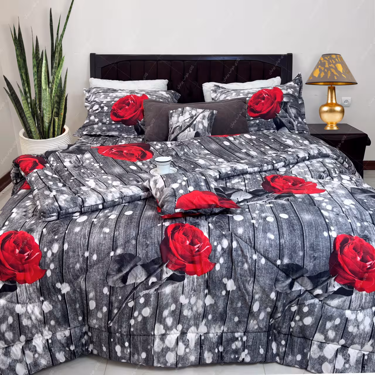 روتختی طوسی گل رز کد 967