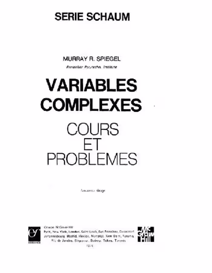 خرید و دانلود نسخه کامل کتاب Variables complexes: cours et problemes