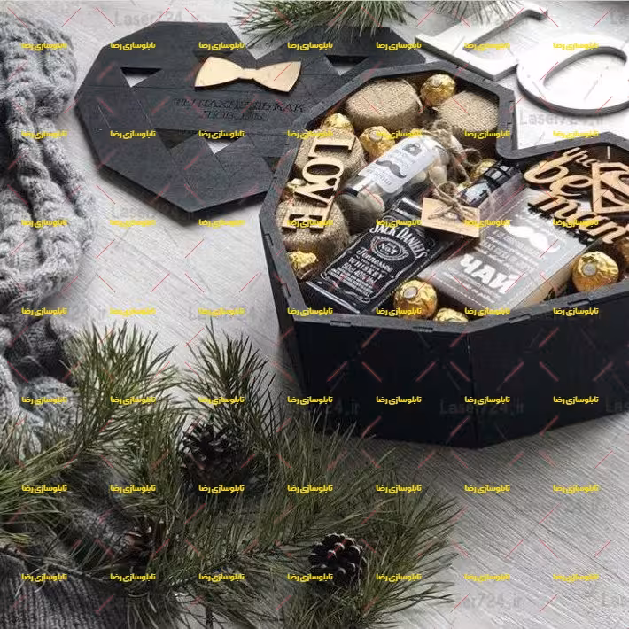 جعبه یا باکس هدیه قلبی شیک کد 743 تابلو سازی رضا (پس کرایه) (سفارشی ساز)