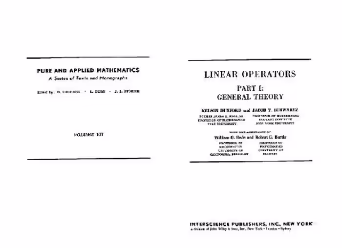 خرید و دانلود نسخه کامل کتاب Linear Operators. Part I: General Theory