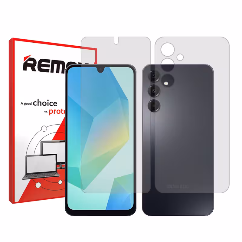 گلس صفحه نمایش و پشت گوشی سامسونگ Galaxy A16 مدل هیدروژلی شفاف برند ریمکس کد SS