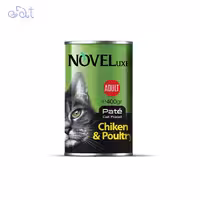 کنسرو گربه نوول لوکس با طعم مرغ و گوشت پرندگان مدل Novel Luxe Whit Chiken & Poultry وزن 400 گرم