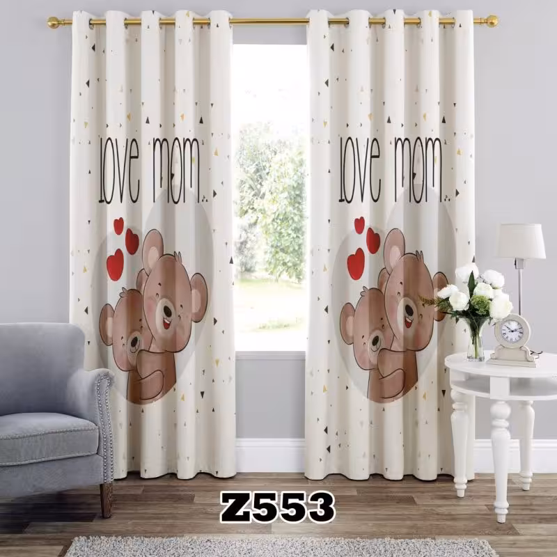 پرده سه بعدی طرح خرس