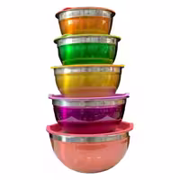 ست لگن آشپزخانه استیل روکش دار5pcs