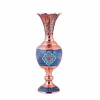 گلدان سنبلدان مس و پرداز ارتفاع 35