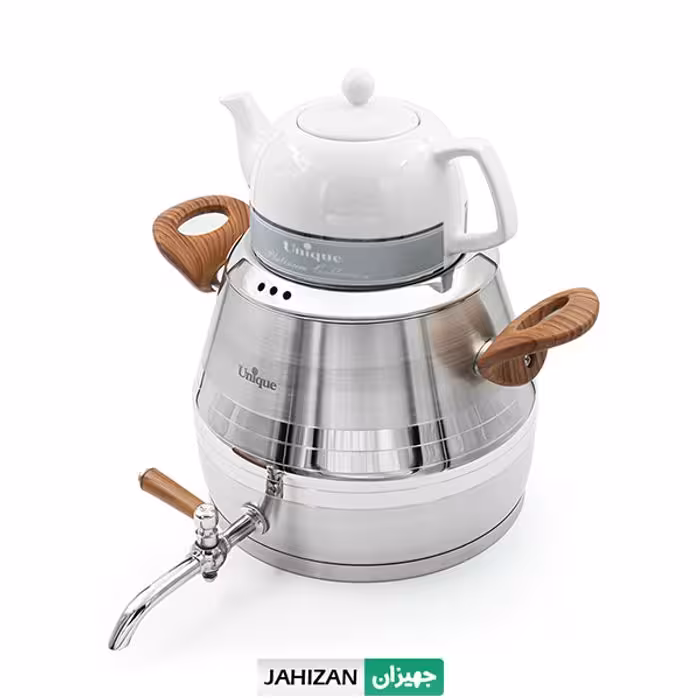 کتری قوری استیل یونیک مدل UN-7297 طرح چوب