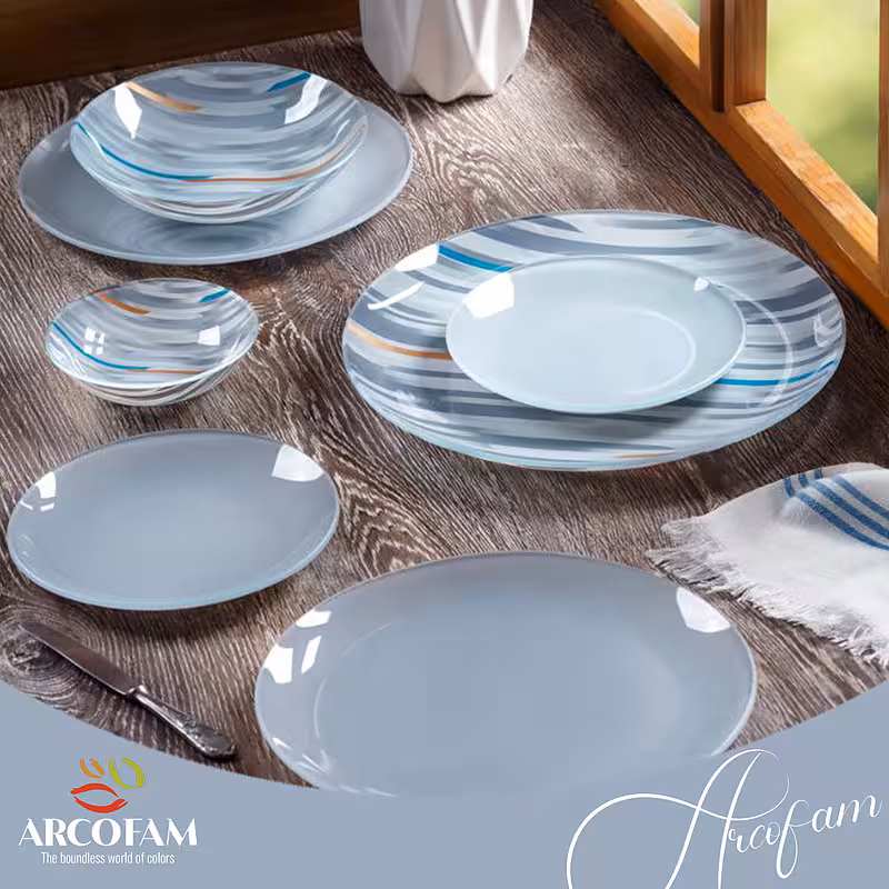 سرویس 6 نفره 25 پارچه ترکیبی طرح آسکی گرد