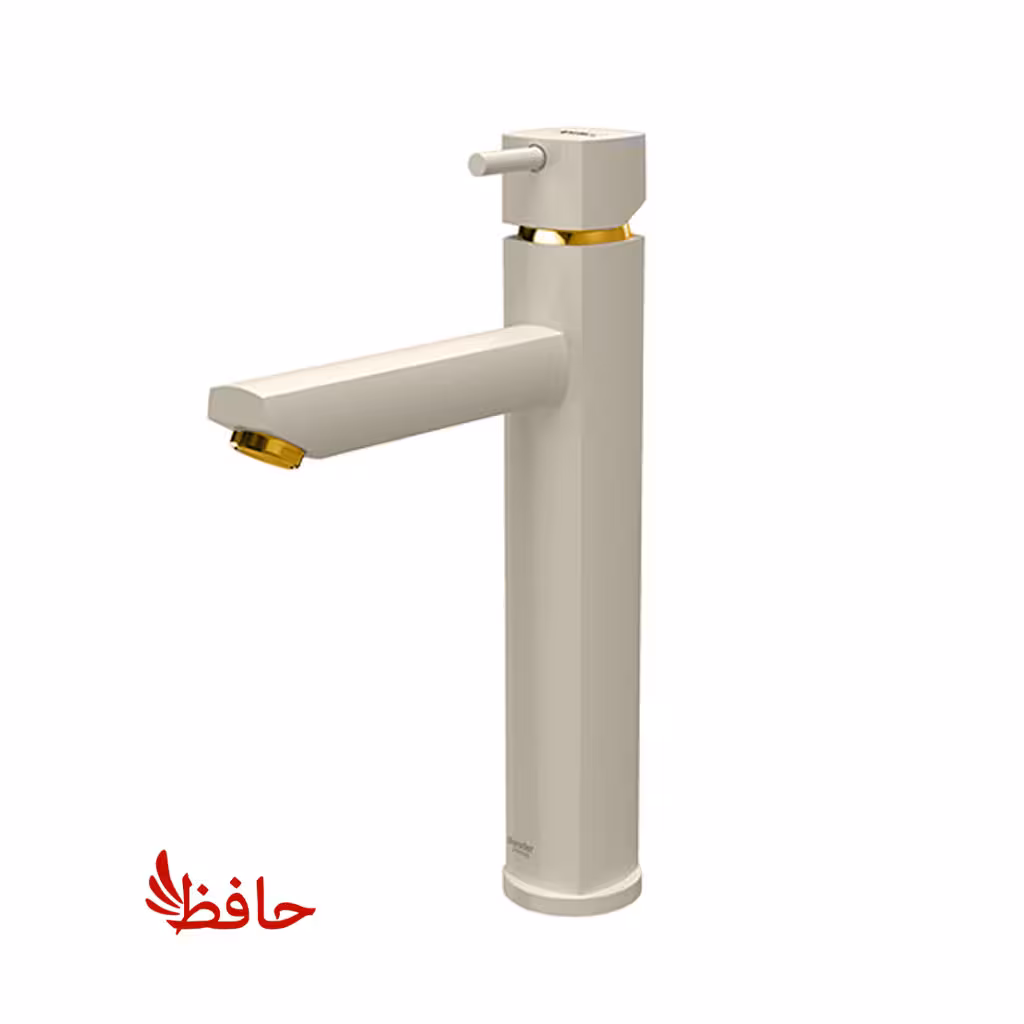 شیر روشویی پایه بلند شودر مدل یونیک شیری طلایی