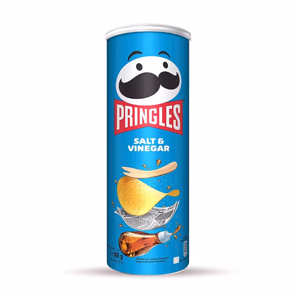 چیپس پرینگلز با طعم سرکه نمکی وزن 165 گرم