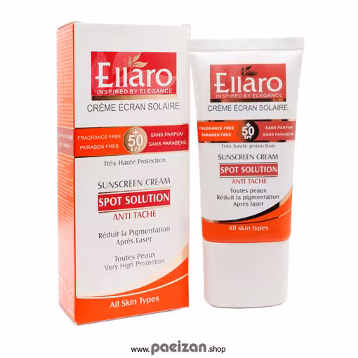 کرم ضد آفتاب و ضد لک بی رنگ اسپات سولوشن الارو SPF50