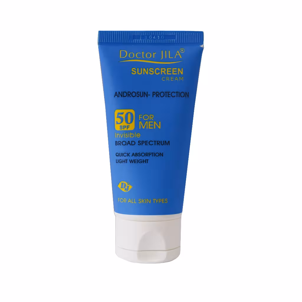 ضدآفتاب آقایان فاقد چربی بی رنگ spf50 دکترژیلا