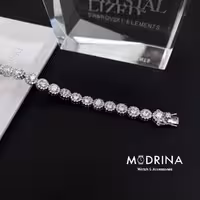 دستبند تنیسی کریستال گرد سواروسکی Swarovski