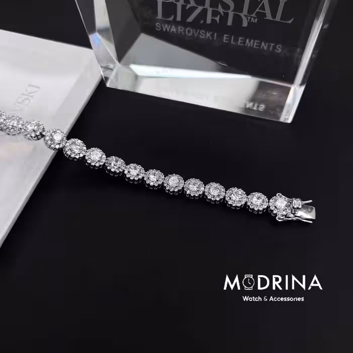 دستبند تنیسی کریستال گرد سواروسکی Swarovski