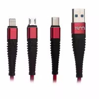 کابل تبدیل USB-C به لایتنینگ و microUSB تسکو مدل TC-A33 طول 1.20 متر