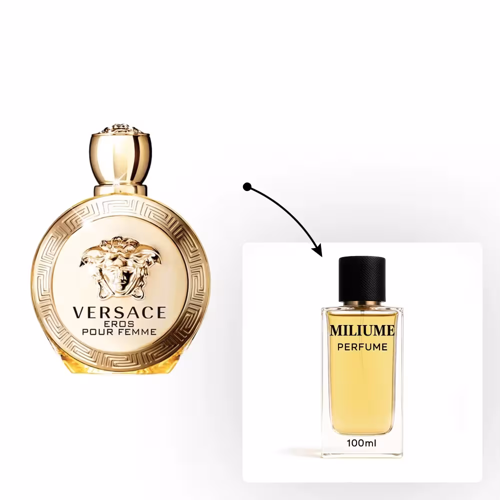 اسانس عطر Versace Eros Pour Femme برند RenneTouch - کد 1354 - ورساچه اروس طلایی 100ML - میلیوم پرفیوم