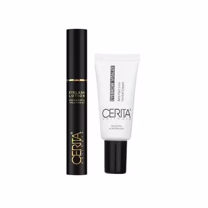 پکیج محلول تقویت مژه و کرم تقویت ابرو سریتا مجموعه 2 عددی