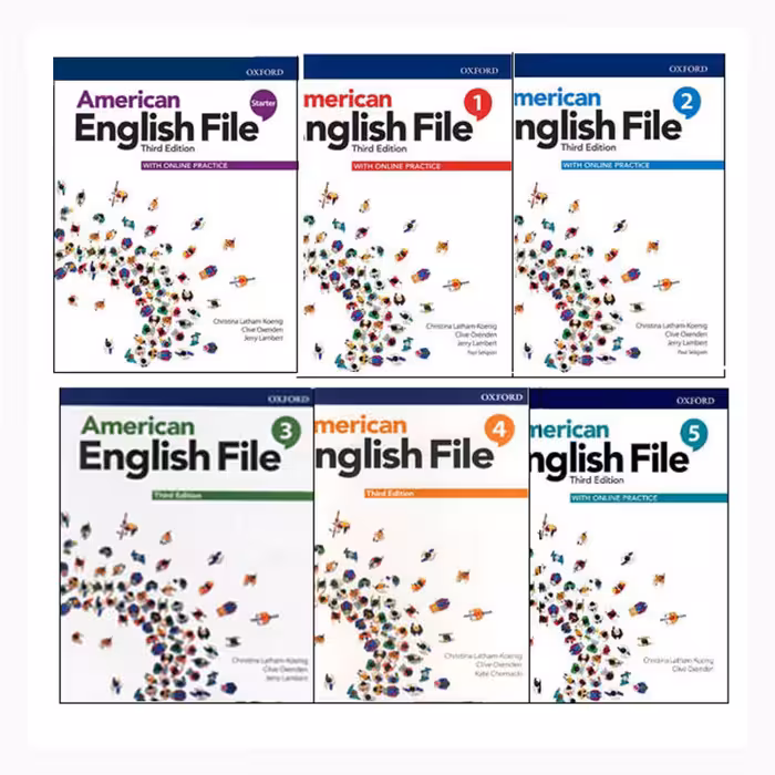 کتاب AMERICAN ENGLISH FILE THIRD EDITION اثر جمعی از نویسندگان انتشارات OXFORD شش جلدی