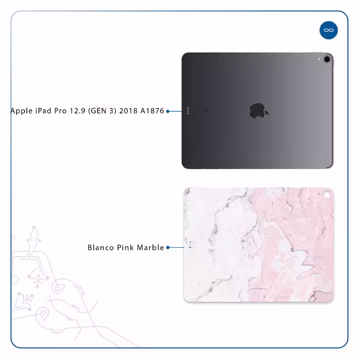 برچسب پوششی ماهوت مدل Blanco-Pink-Marble مناسب برای تبلت اپل iPad Pro 12.9 (GEN 3) 2018 A1876