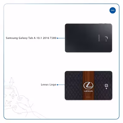 برچسب پوششی ماهوت مدل Lexus-Logo مناسب برای تبلت سامسونگ Galaxy Tab A 10.1 2016 T580