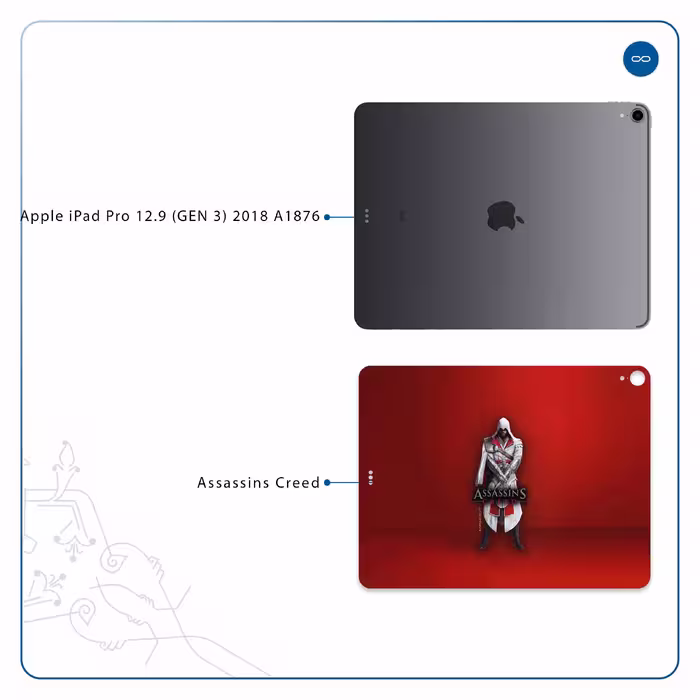 برچسب پوششی ماهوت مدل Assassin-Creed-Game مناسب برای تبلت اپل iPad Pro 12.9 (GEN 3) 2018 A1876
