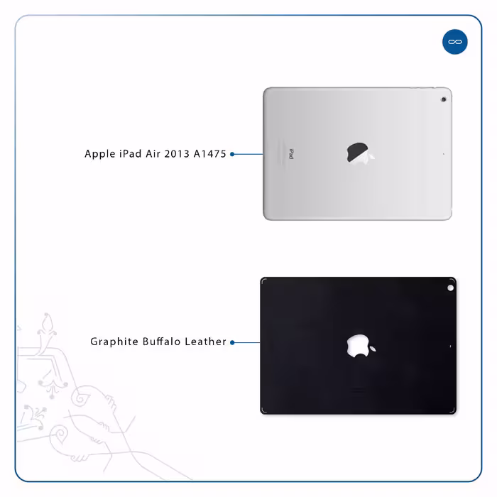 برچسب پوششی ماهوت مدل Graphite Buffalo Leather مناسب برای تبلت اپل iPad Air 2013 A1475