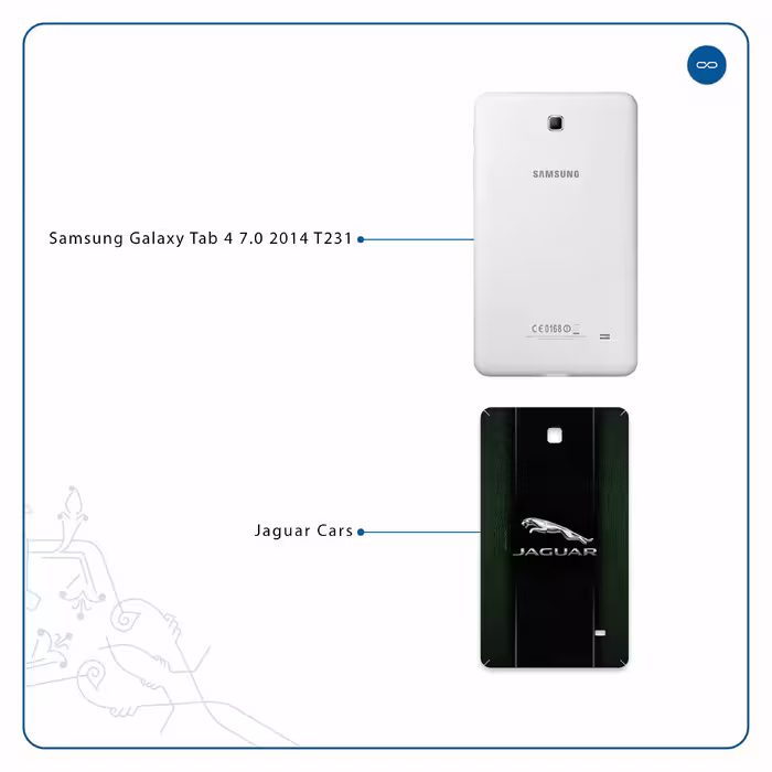 برچسب پوششی ماهوت مدل Jaguar Cars مناسب برای تبلت سامسونگ Galaxy Tab 4 7.0 2014 T231