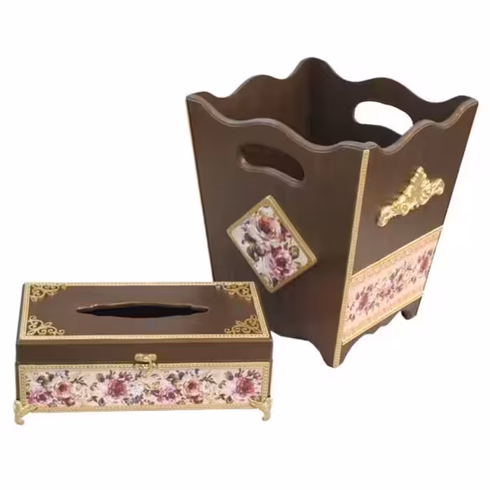 ست سطل و جای دستمال کاغذی مدل Sdj11