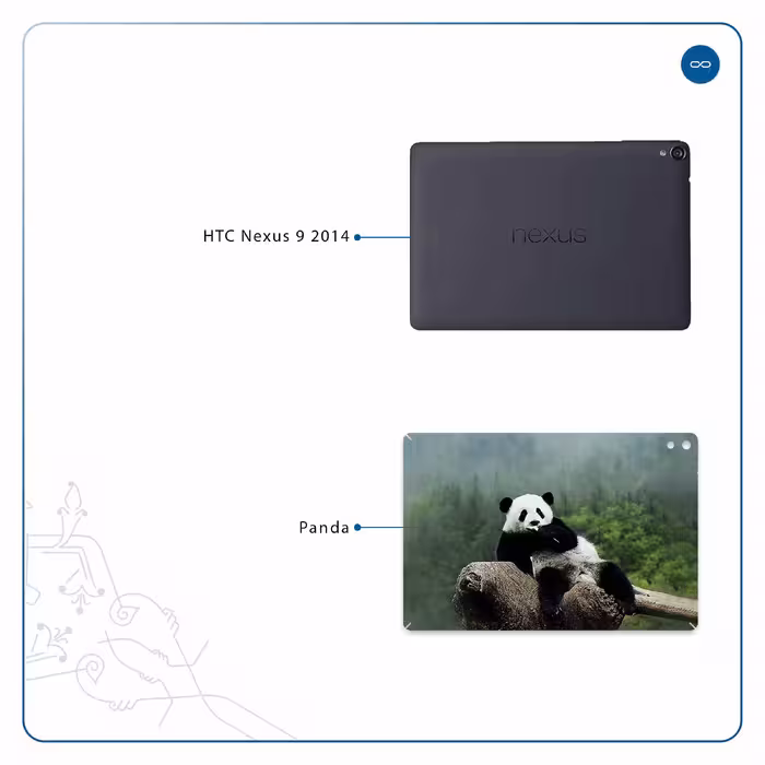 برچسب پوششی ماهوت مدل Panda مناسب برای تبلت اچ تی سی Nexus 9 2014