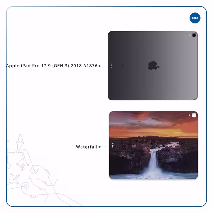 برچسب پوششی ماهوت مدل Waterfall مناسب برای تبلت اپل iPad Pro 12.9 (GEN 3) 2018 A1876
