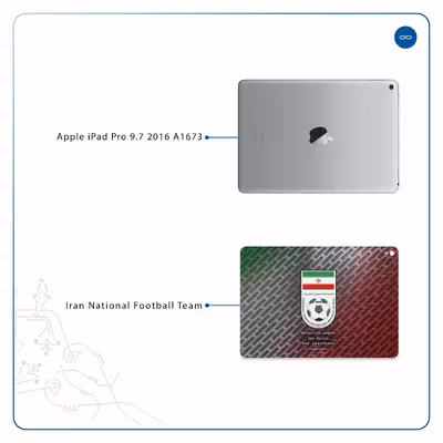 برچسب پوششی ماهوت مدل Iran-National-Football-Team مناسب برای تبلت اپل iPad Pro 9.7 2016 A1673