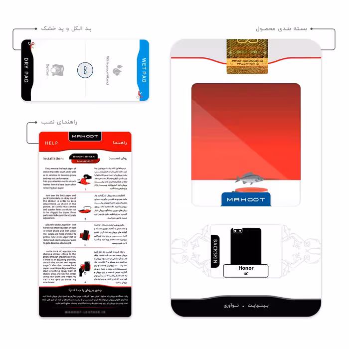 برچسب پوششی ماهوت مدل Collage of surreal Portrait of Women 1 مناسب برای گوشی موبایل آنر 4C