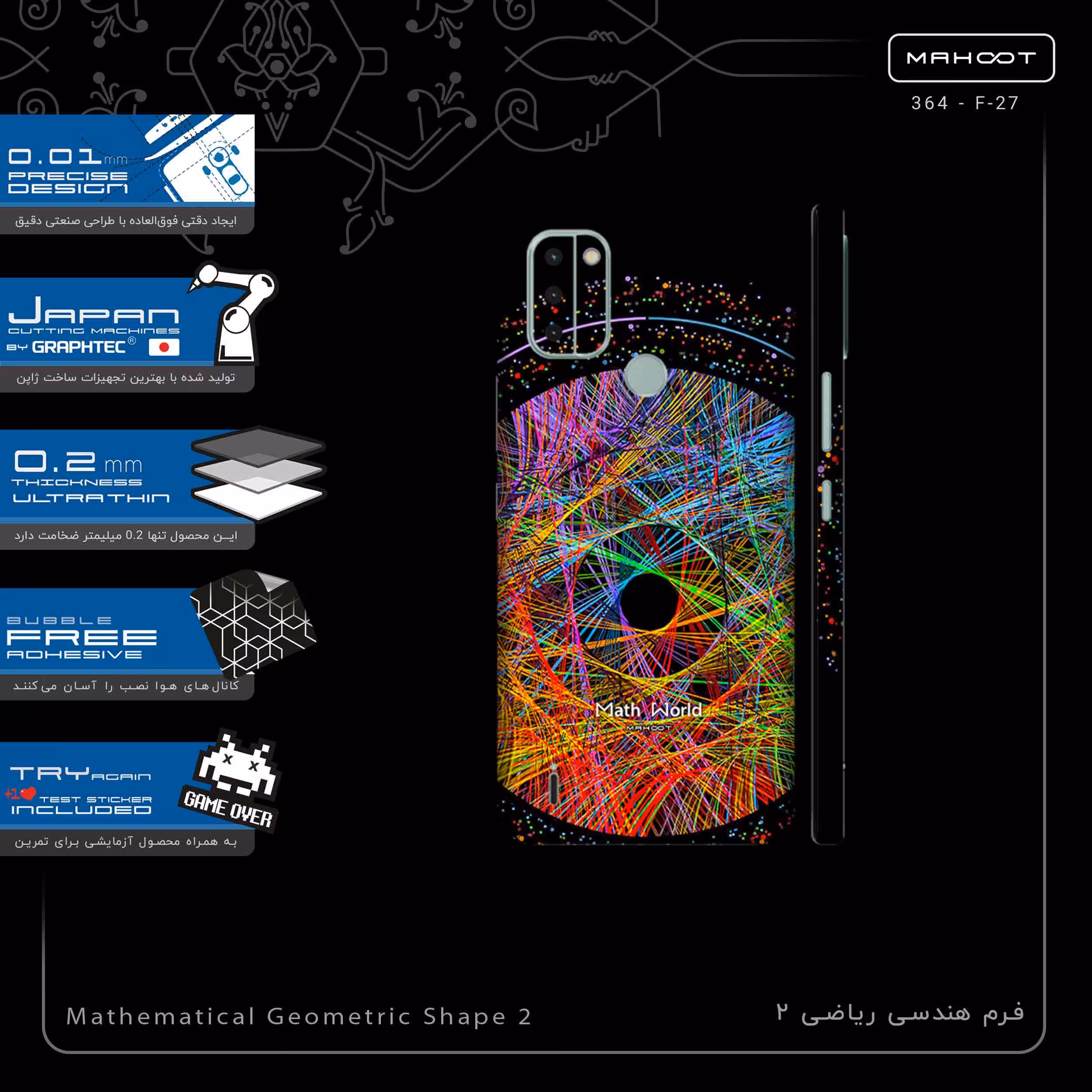 برچسب پوششی ماهوت مدل Mathematical Geometric Shape 2-FullSkin مناسب برای گوشی موبایل نوکیا C31