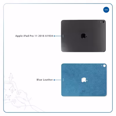 برچسب پوششی ماهوت مدل Blue-Leather مناسب برای تبلت اپل iPad Pro 11 2018 A1934