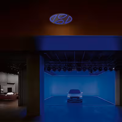 چراغ دیواری نئون دیزاین طرح Hyundai_BL