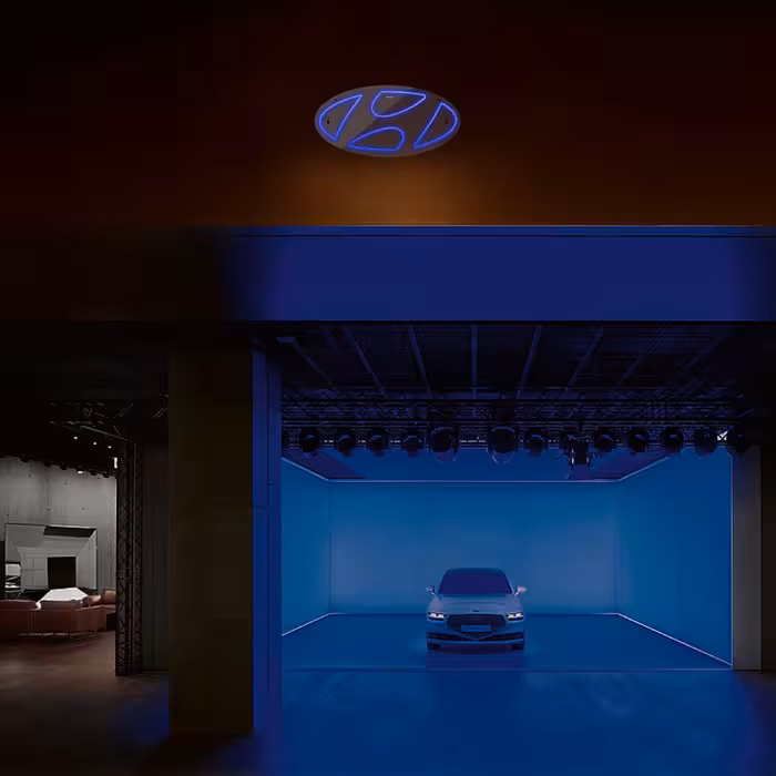 چراغ دیواری نئون دیزاین طرح Hyundai_BL