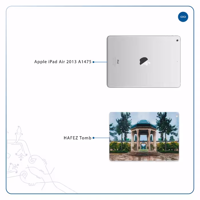 برچسب پوششی ماهوت مدل HAFEZ-Tomb مناسب برای تبلت اپل iPad Air 2013 A1475