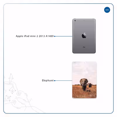 برچسب پوششی ماهوت مدل Elephant مناسب برای تبلت اپل iPad mini 2 2013 A1489