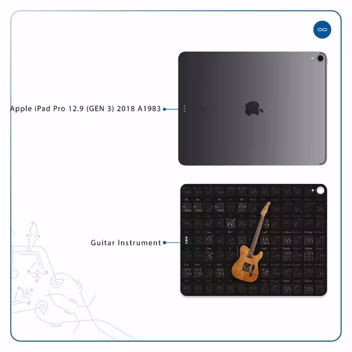 برچسب پوششی ماهوت مدل Guitar-Instrument مناسب برای تبلت اپل iPad Pro 12.9 (GEN 3) 2018 A1983